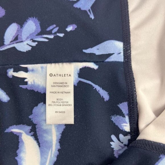 Athleta Navy White Floral 7/8 Leggings Large Salutation Stash - Picture 7 of 7